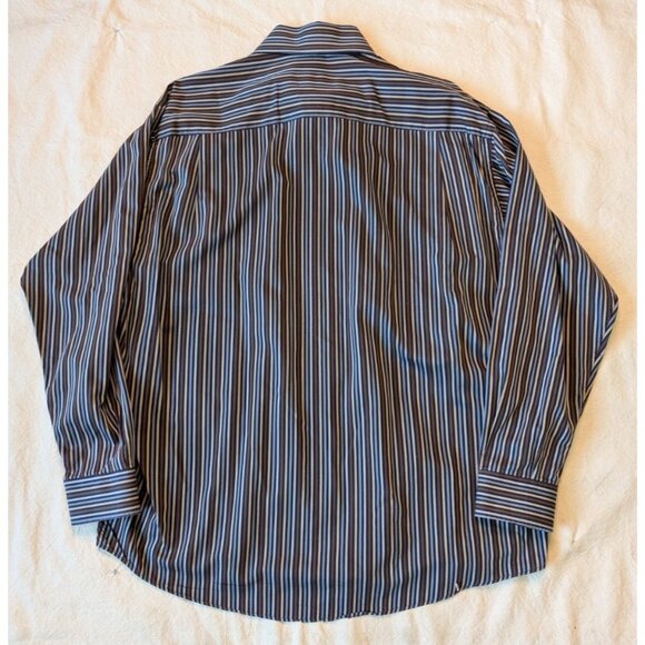 Burberry VTG Y2K Mens Striped 100% Cotton Long Sleeve Button Up Size XL USA Made - Picture 4 of 9
